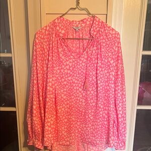 Pink and white blouse